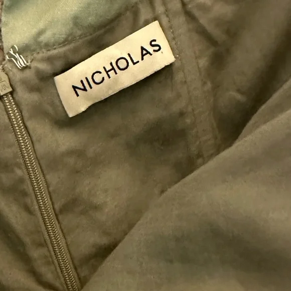 NICHOLASSage Green Strapless 100% Linen Jumpsuit